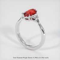 1.50 Ct. Ruby Ring, Platinum 950 2