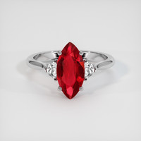 2.16 Ct. Ruby Ring, Platinum 950 1