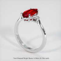 2.16 Ct. Ruby Ring, Platinum 950 2
