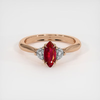 0.57 Ct. Ruby Ring, 14K Rose Gold 1