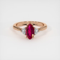 1.24 Ct. Ruby Ring, 14K Rose Gold 1