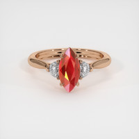 1.50 Ct. Ruby Ring, 14K Rose Gold 1