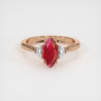 1.31 Ct. Ruby Ring, 14K Rose Gold 1