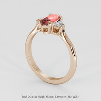 1.03 Ct. Padparadscha Sapphire Ring, 14K Rose Gold 2