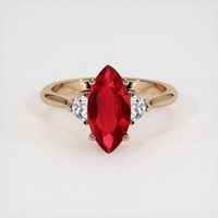 2.16 Ct. Ruby Ring, 18K Rose Gold 1