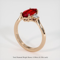 2.16 Ct. Ruby Ring, 18K Rose Gold 2