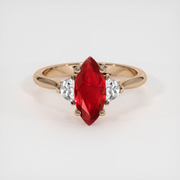 2.04 Ct. Ruby Ring, 18K Rose Gold 1