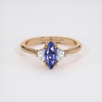 1.04 Ct. Purplish Blue Sapphire Ring, 18K Rose Gold 1