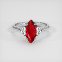 2.04 Ct. Ruby Ring, 14K White Gold 1