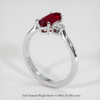 1.61 Ct. Ruby Ring, 14K White Gold 2