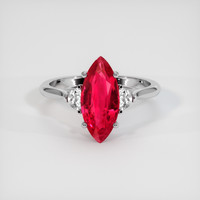 3.13 Ct. Ruby Ring, 18K White Gold 1