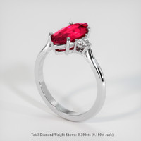 3.13 Ct. Ruby Ring, 18K White Gold 2