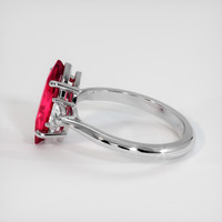 3.13 Ct. Ruby Ring, 18K White Gold 4