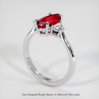 2.04 Ct. Ruby Ring, 18K White Gold 2