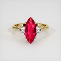 3.13 Ct. Ruby Ring, 14K White & Yellow 1