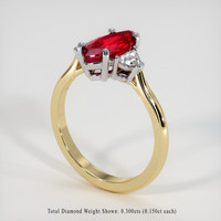 2.04 Ct. Ruby Ring, 14K White & Yellow 2