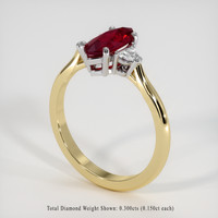 1.61 Ct. Ruby Ring, 14K White & Yellow 2