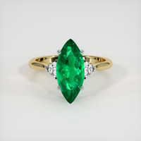 2.97 Ct. Emerald Ring, 18K White & Yellow 1