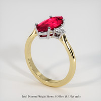 3.13 Ct. Ruby Ring, 18K White & Yellow 2