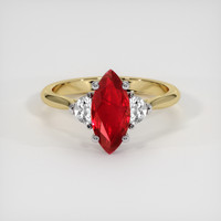 2.04 Ct. Ruby Ring, 18K White & Yellow 1
