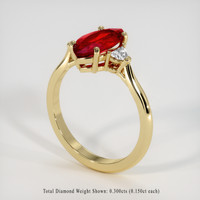 2.16 Ct. Ruby Ring, 10K Yellow Gold 2