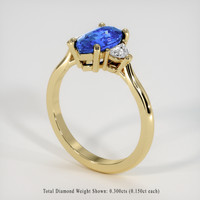 2.07 Ct. Blue Sapphire Ring, 10K Yellow Gold 2