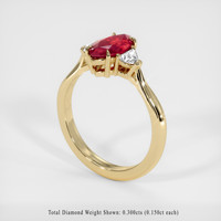 1.31 Ct. Ruby Ring, 14K Yellow Gold 2