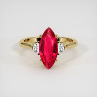 3.13 Ct. Ruby Ring, 14K Yellow Gold 1