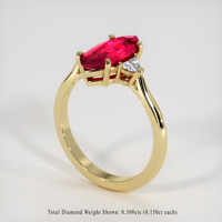 3.13 Ct. Ruby Ring, 14K Yellow Gold 2