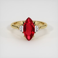 2.16 Ct. Ruby Ring, 14K Yellow Gold 1