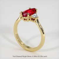 2.04 Ct. Ruby Ring, 14K Yellow Gold 2