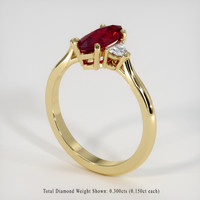 1.61 Ct. Ruby Ring, 14K Yellow Gold 2