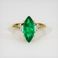 2.97 Ct. Emerald Ring, 18K Yellow Gold 1