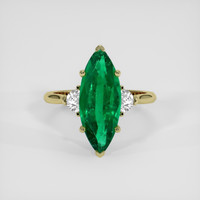 3.07 Ct. Emerald Ring, 18K Yellow Gold 1