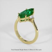 3.07 Ct. Emerald Ring, 18K Yellow Gold 2