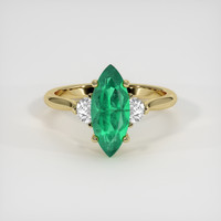 1.83 Ct. Emerald Ring, 18K Yellow Gold 1