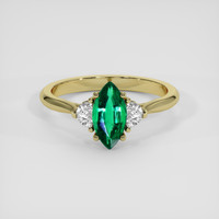 1.00 Ct. Emerald Ring, 18K Yellow Gold 1