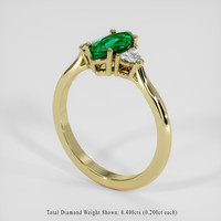 1.00 Ct. Emerald Ring, 18K Yellow Gold 2