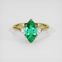 1.52 Ct. Emerald Ring, 18K Yellow Gold 1