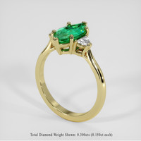 1.52 Ct. Emerald Ring, 18K Yellow Gold 2