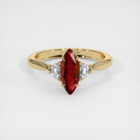 1.13 Ct. Ruby Ring, 18K Yellow Gold 1