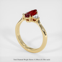 1.13 Ct. Ruby Ring, 18K Yellow Gold 2