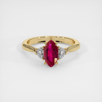 1.24 Ct. Ruby Ring, 18K Yellow Gold 1