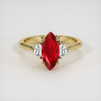 2.04 Ct. Ruby Ring, 18K Yellow Gold 1