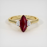 1.61 Ct. Ruby Ring, 18K Yellow Gold 1