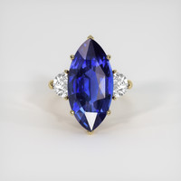 12.27 Ct. Blue Sapphire Ring, 18K Yellow Gold 1