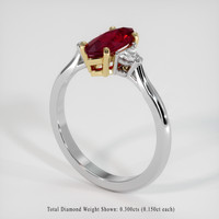 1.61 Ct. Ruby Ring, 14K Yellow & White 2