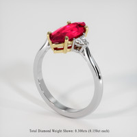 3.13 Ct. Ruby Ring, 18K Yellow & White 2