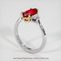 2.04 Ct. Ruby Ring, 18K Yellow & White 2