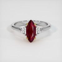 1.61 Ct. Ruby Ring, 18K Yellow & White 1